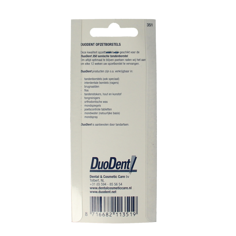 Duodent Replacement opzetborstels 350 sonisch 3 Stuks