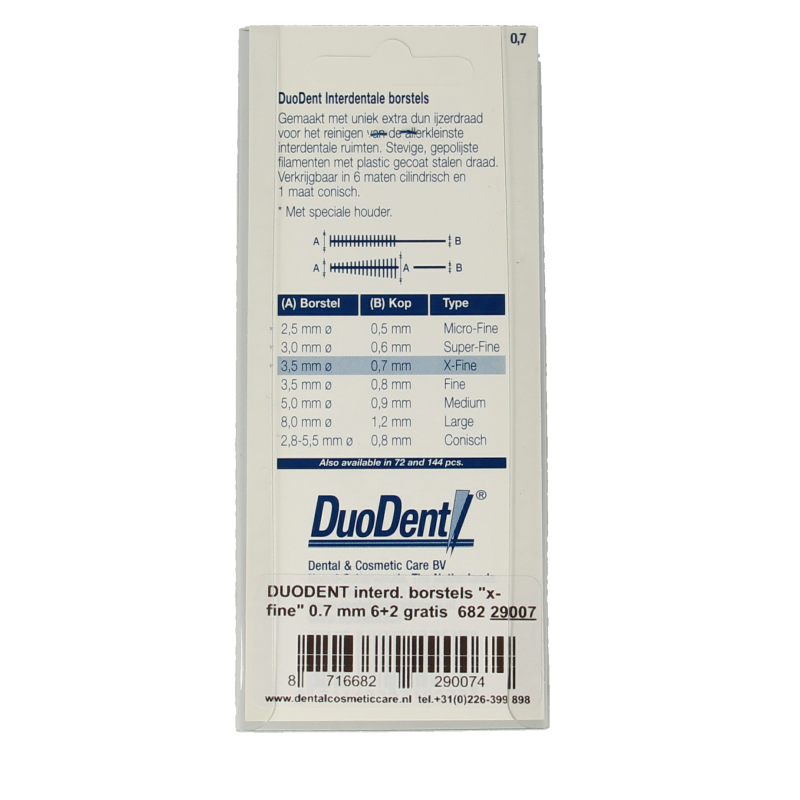 Duodent Interdentale borstels x-fine 8 Stuks