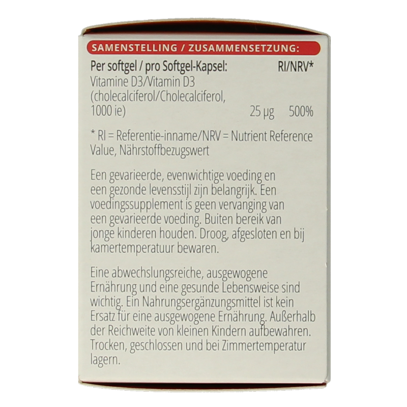 Vitals Vitamine D3 1000IE 100 Softgels