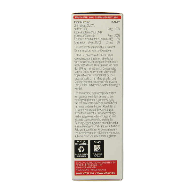 Vitals Elementair zink & koper 60 Milliliter