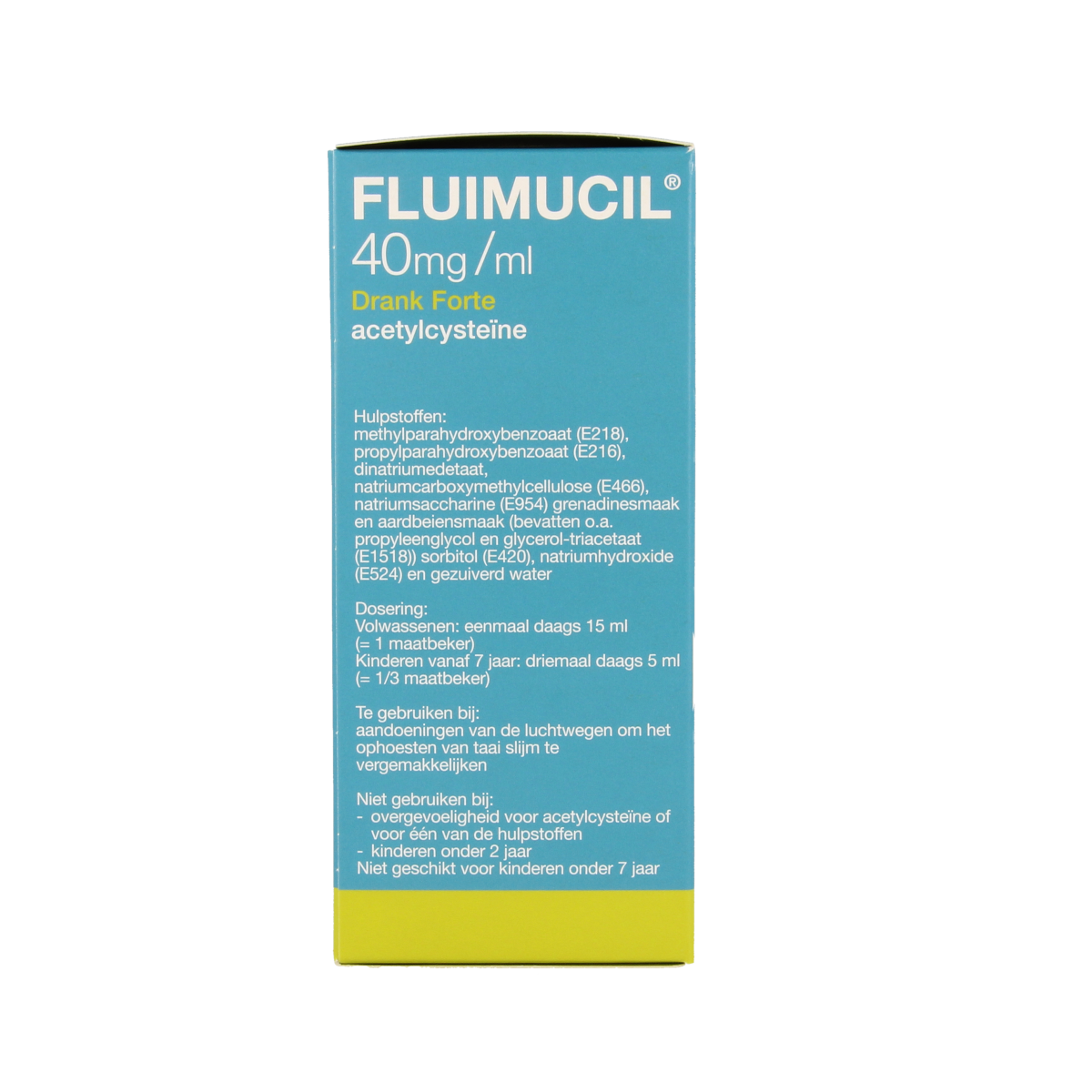 Fluimucil Drank 40mg/ml forte aardbei 200.00 Milliliter