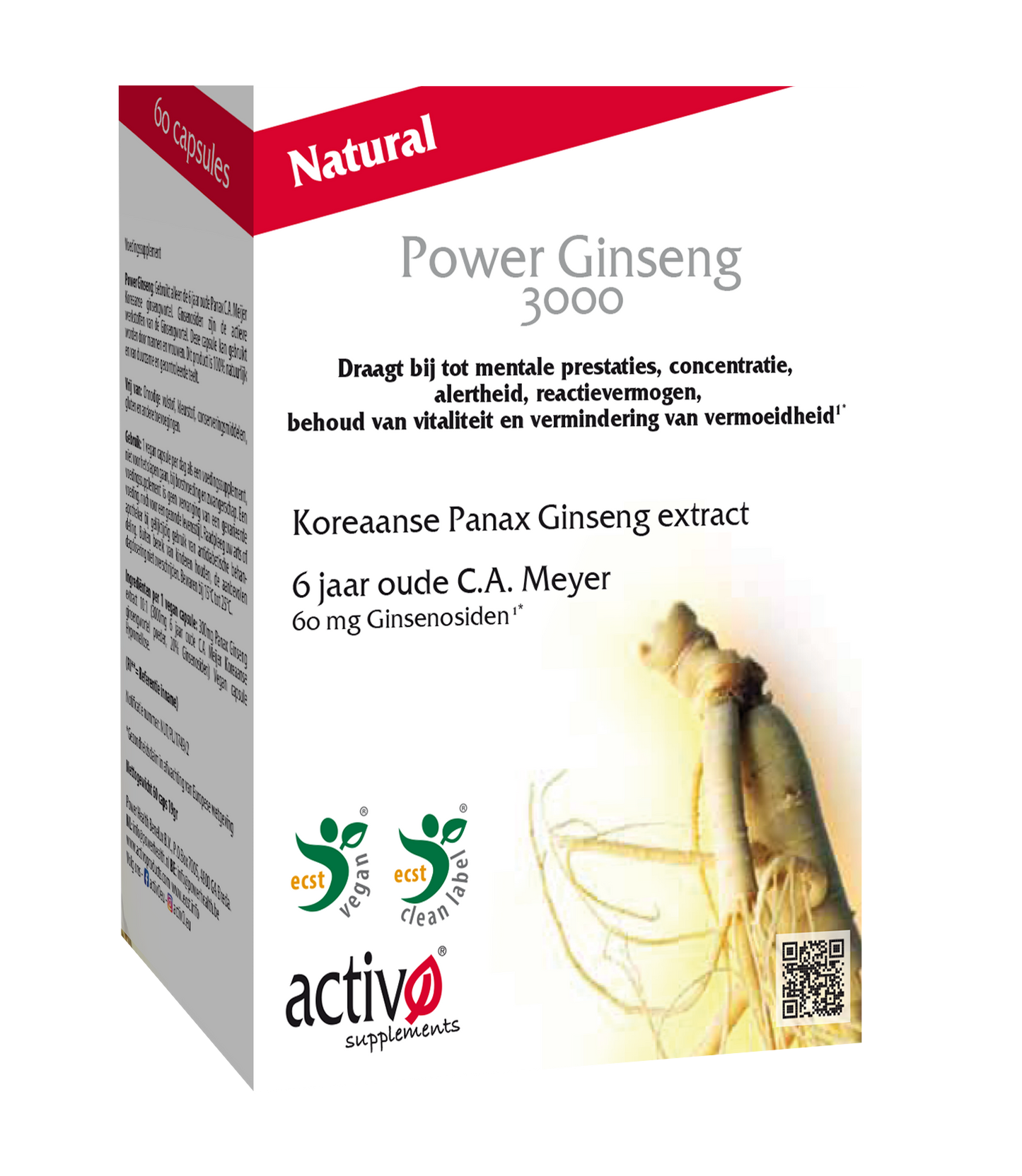 Activo Power ginseng 3000 60.00 Vegetarische capsules