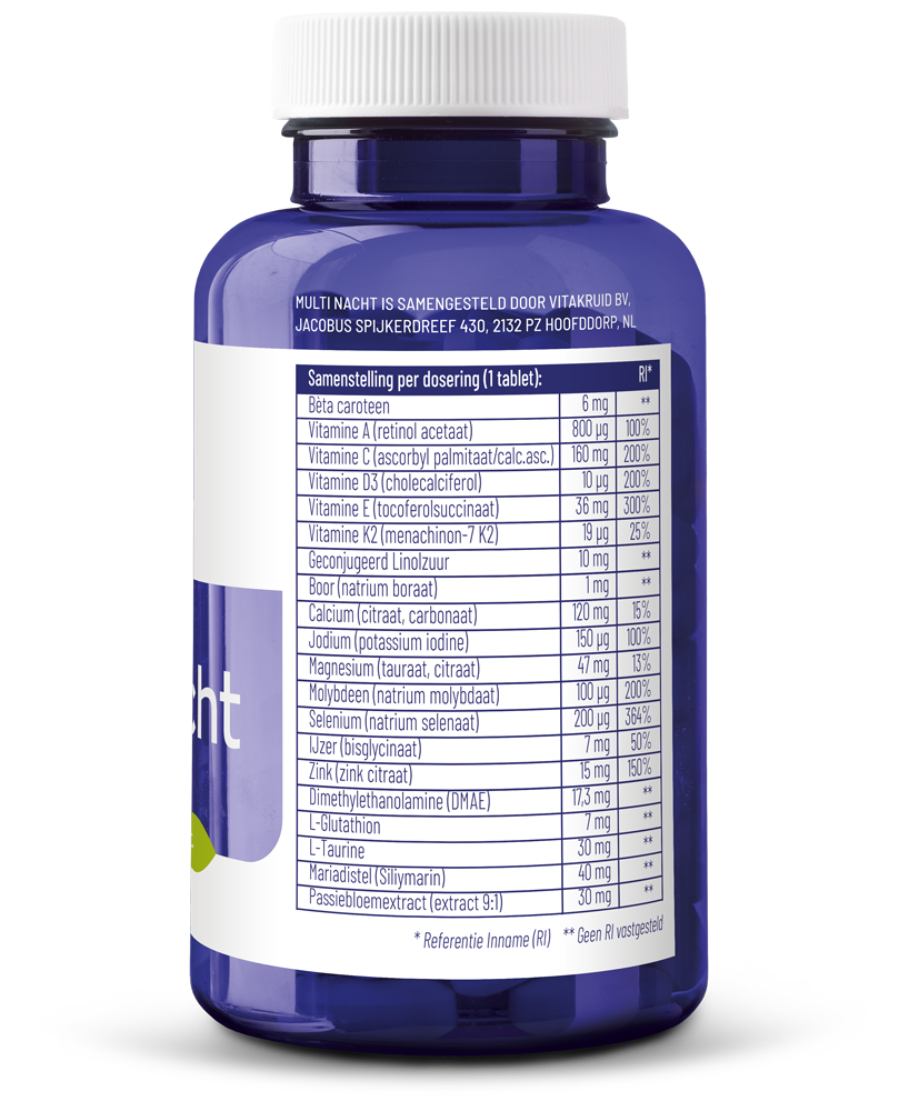 Vitakruid Multi Nacht 100% Vegan 90 Tabletten