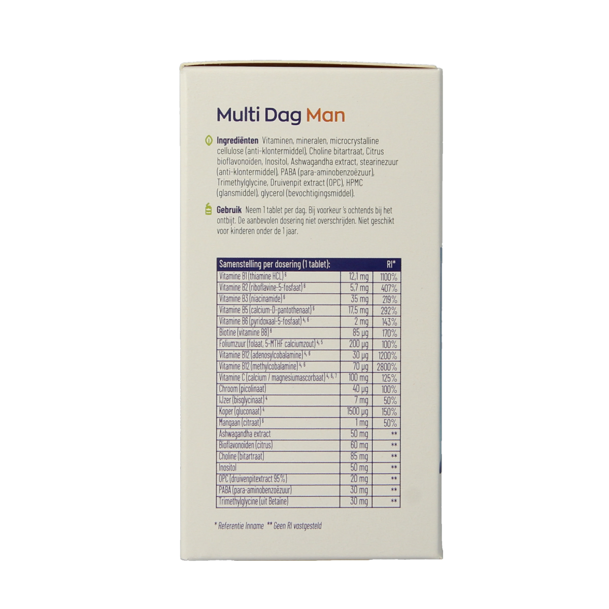 Vitakruid Multi Dag & Nacht Man 100% Vegan 2 x 90 180.00 Tabletten