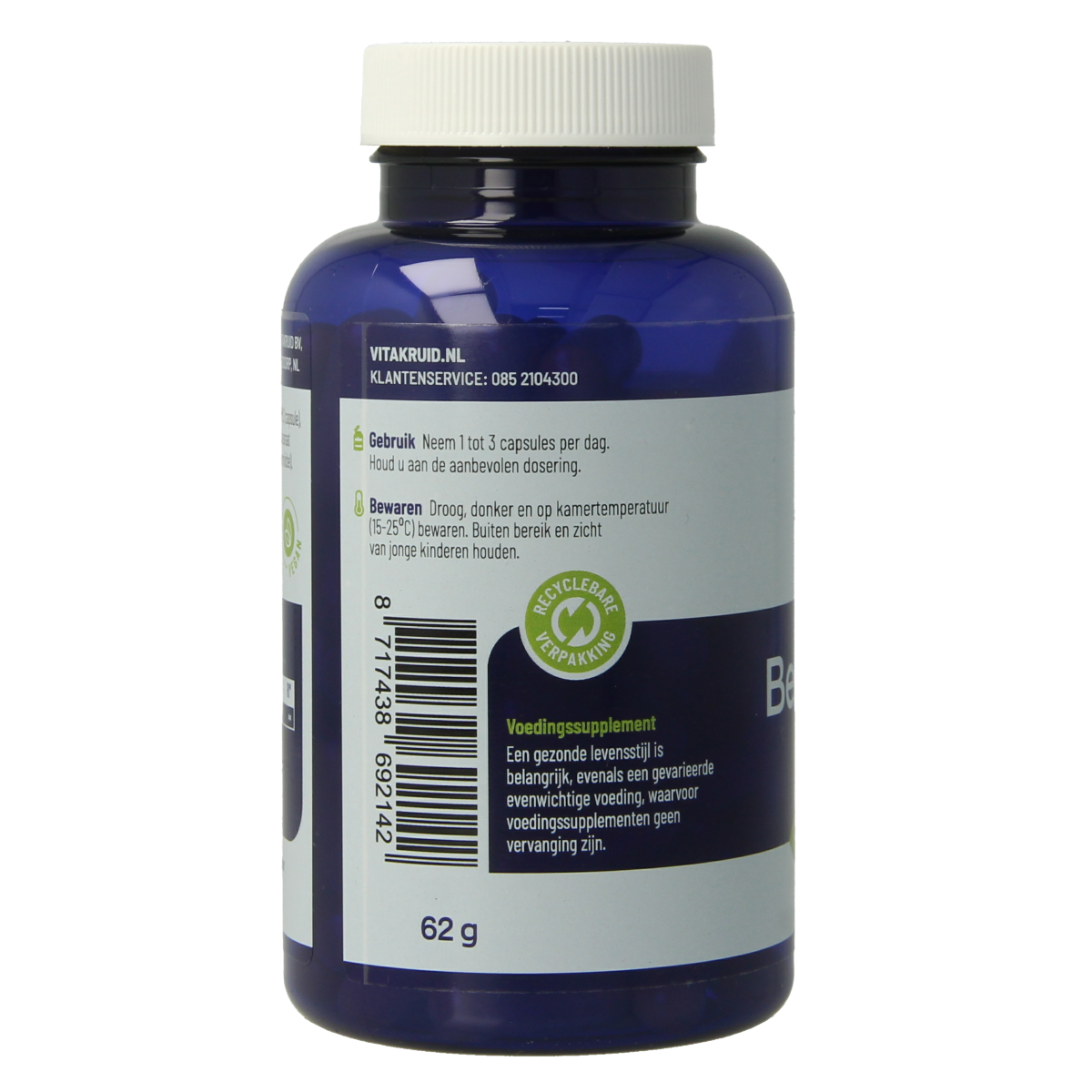 Vitakruid Berberine 500 Rebersa 97-102% berberine zouten 90.00 Vegetarische capsules