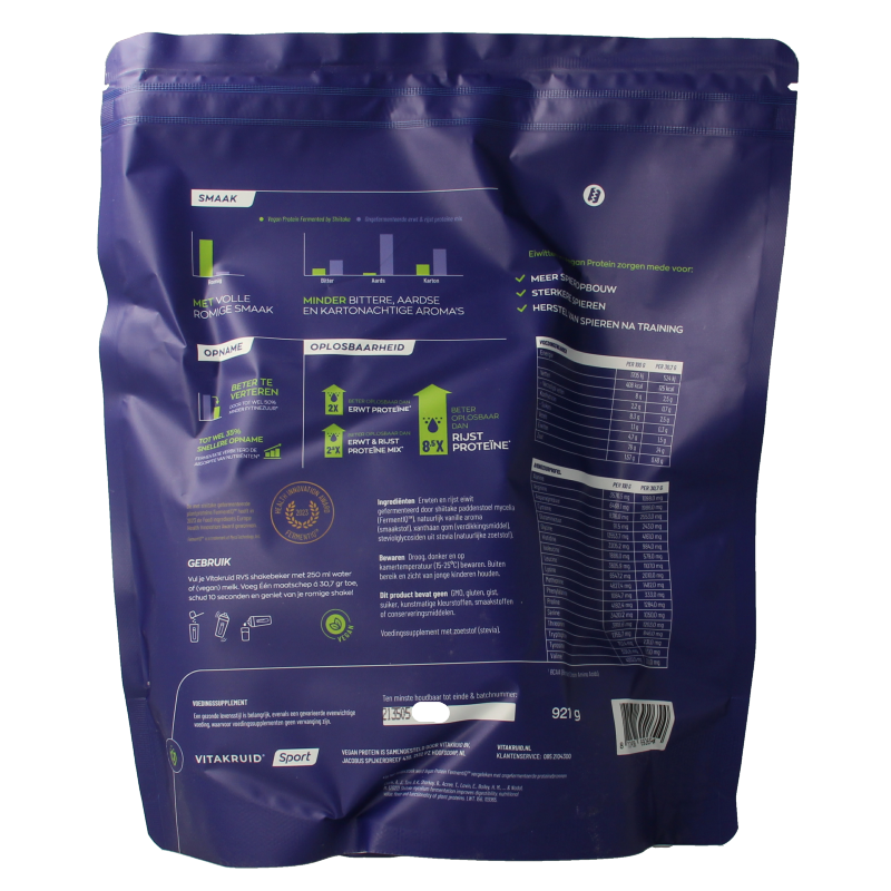 Vitakruid Vegan protein dark vanilla 921.00 Gram