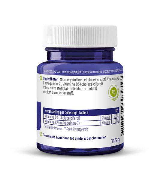 Vitakruid Vitamine D3 25mcg & K2 40mcg 90 Tabletten