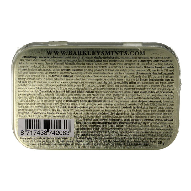 Barkleys Chocolate mints cinnamon 50 Gram