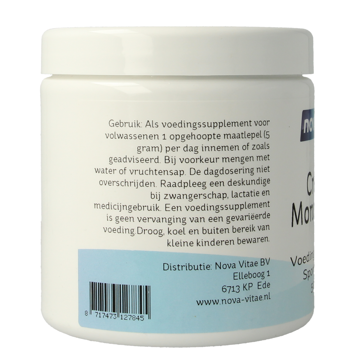 Nova Vitae Creatine monohydraat 500.00 Gram