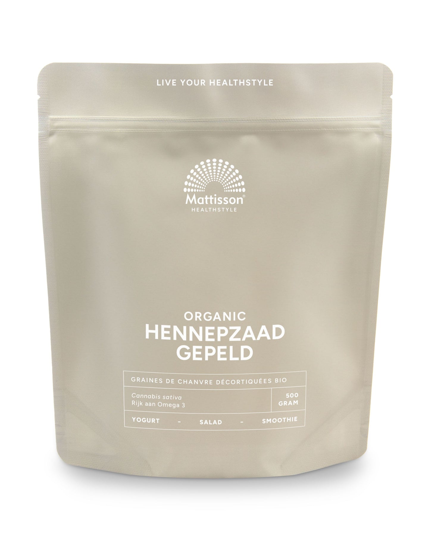 Mattisson Absolute hemp seeds hulled hennepzaad gepeld bio 500.00 Gram