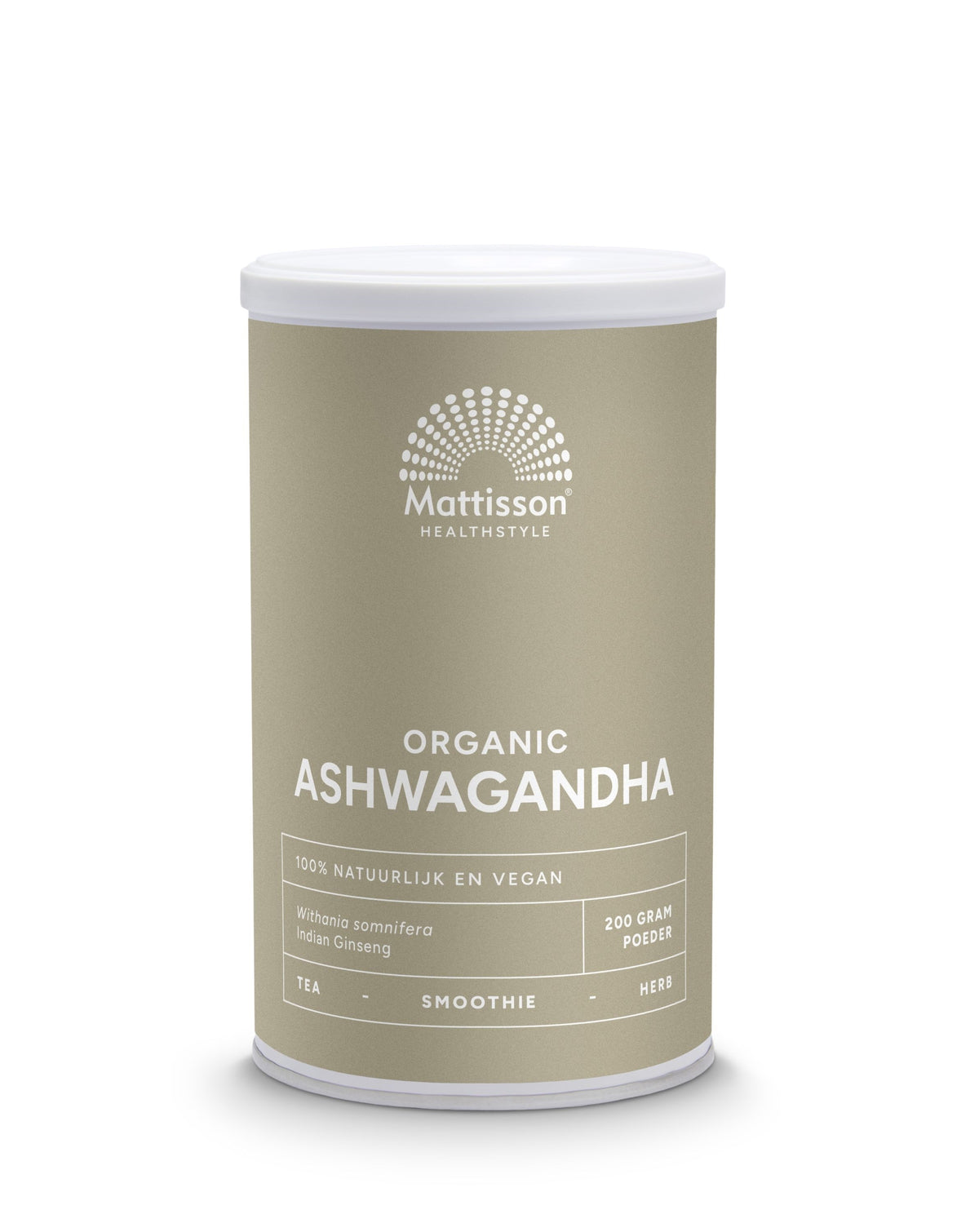 Mattisson Ashwagandha poeder withania somnifera bio 200.00 Gram