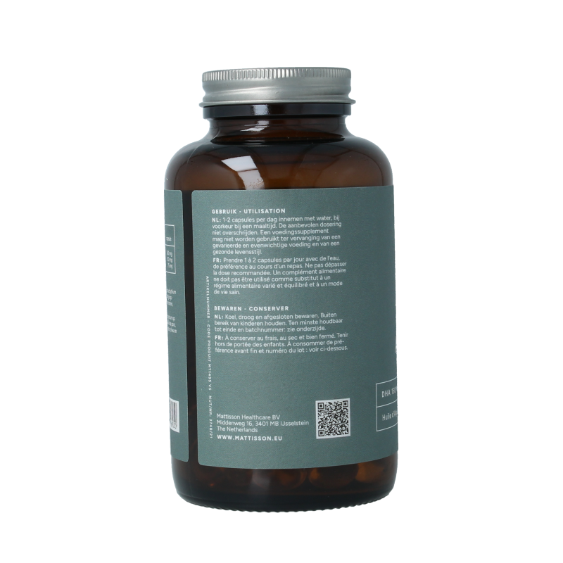 Mattisson Vegan omega 3 algenolie DHA 150mg EPA 75mg 180 Vegetarische capsules