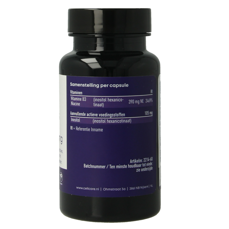 CellCare Vitamine B3 niacine flush free 500mg 60 Vegetarische capsules
