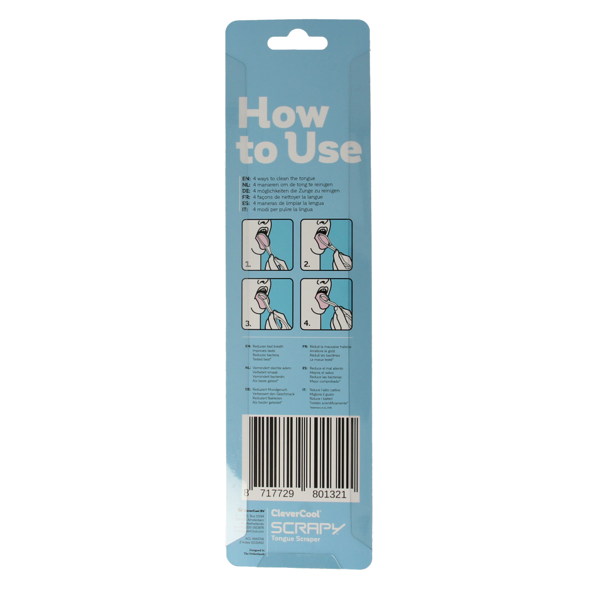 Clevercool Scrapy tongschraper 1.00 Stuks