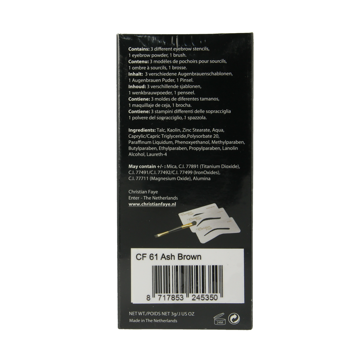 Christian Faye Eyebrow powder ash brown 3.00 Gram