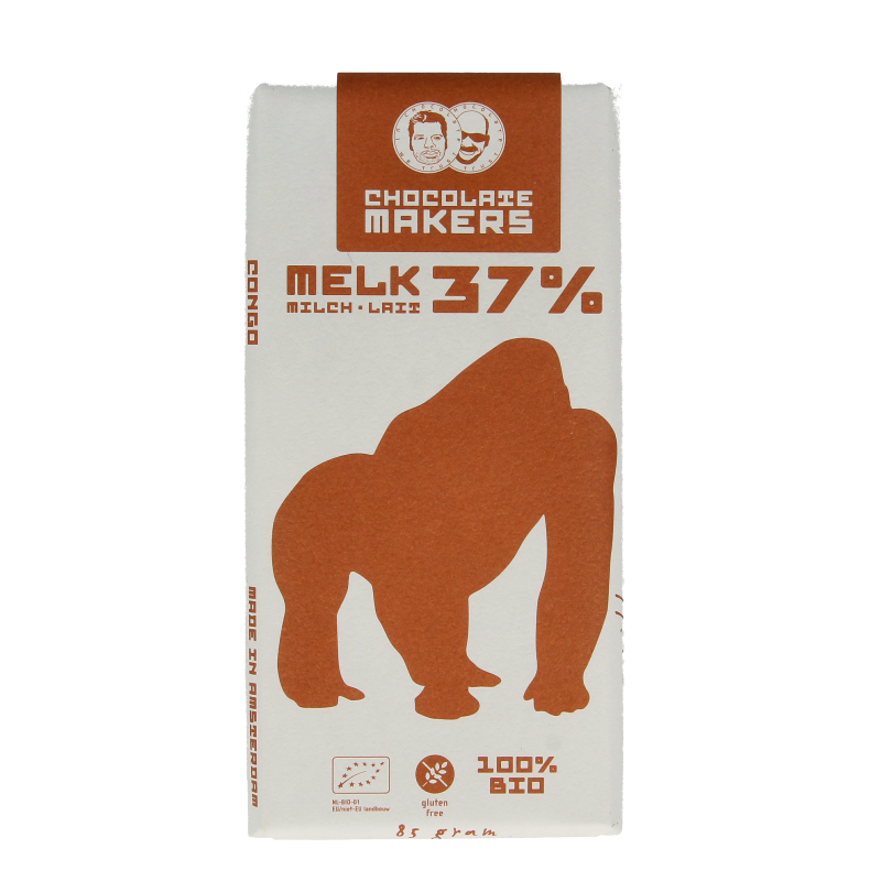 Chocolatemakers Gorilla melk 37% bio 80 Gram