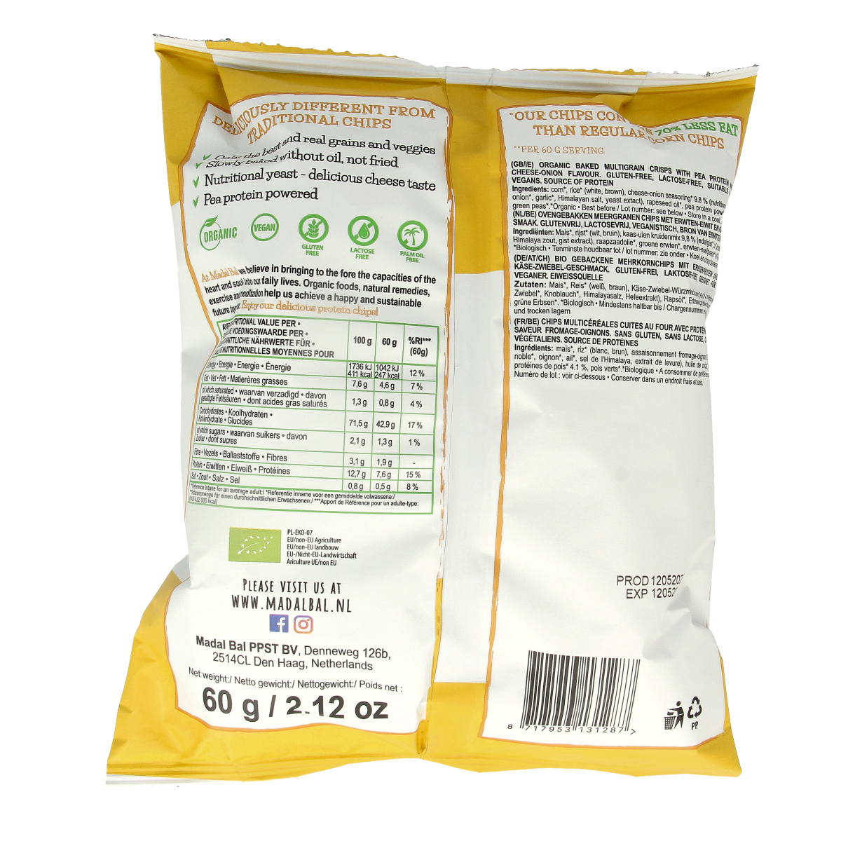 Madal Bal Protein chips cheese bio 60.00 Gram