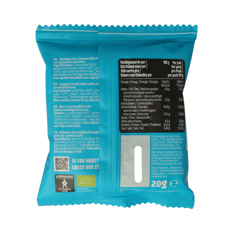 Leev Lovely lentil cakes caramel bio 20.00 Gram