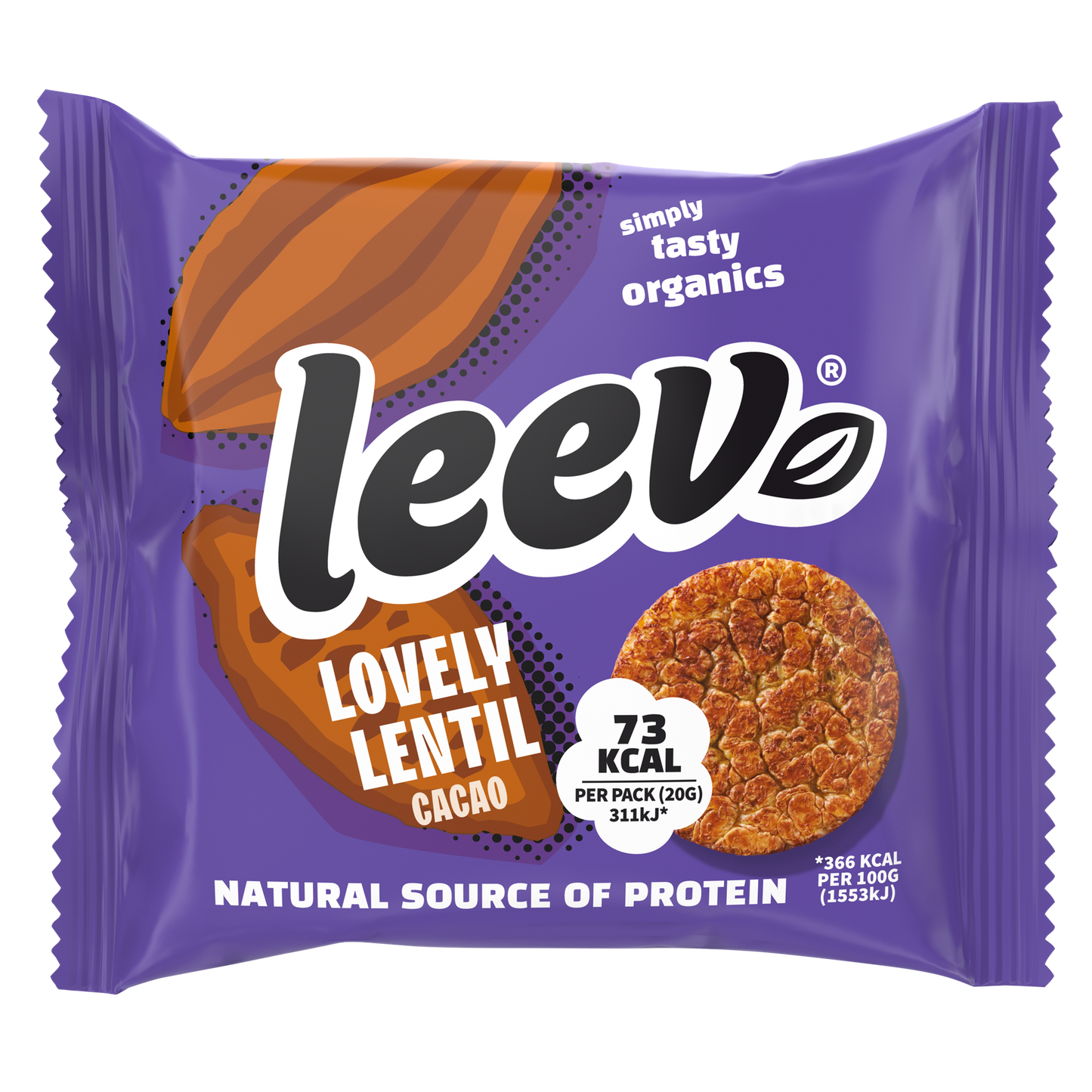 Leev Lovely lentil cakes cacao bio 20.00 Gram