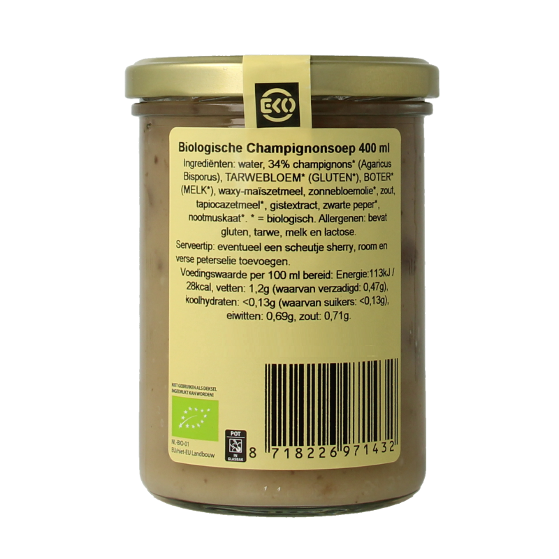 Kleinstesoepfabriek Champignonsoep bio 400 Gram