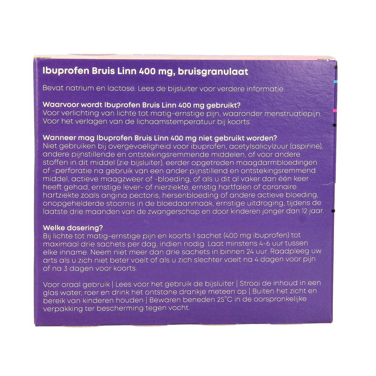 Linn Ibuprofen bruisgranulaat 400mg 10.00 Sachets