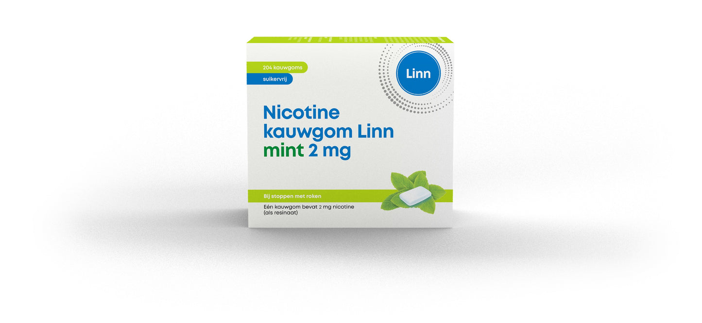 Linn Nicotine kauwgom 2mg mint 204.00 Stuks
