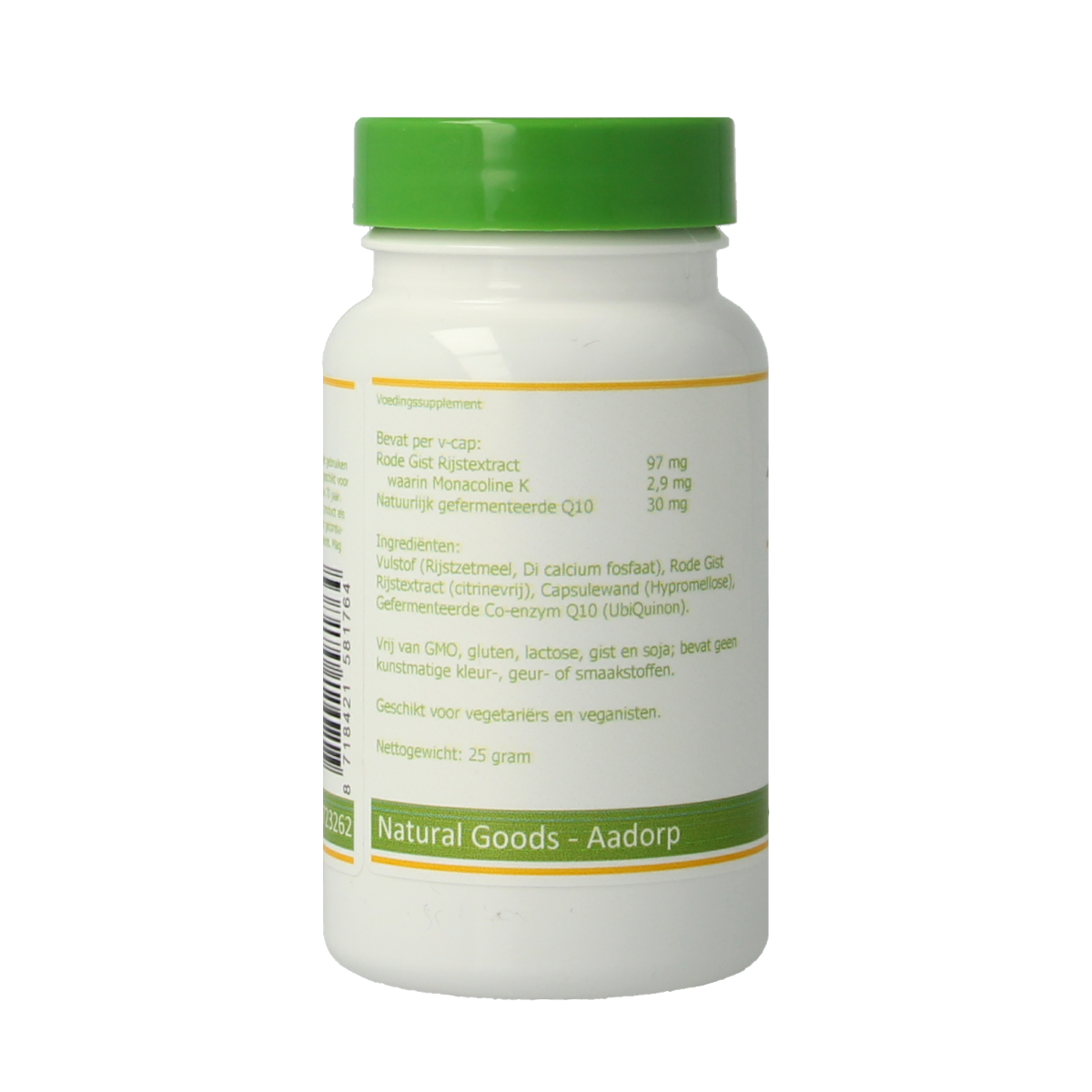 Elvitum Rode gist rijst met Q10 60.00 Vegetarische capsules