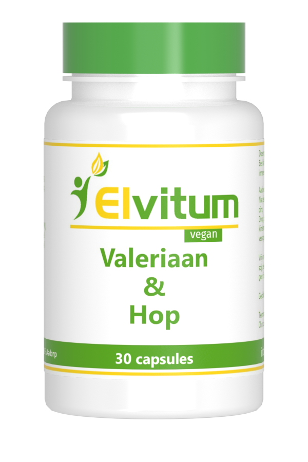 Elvitum Valeriaan en hop extract 30.00 Capsules
