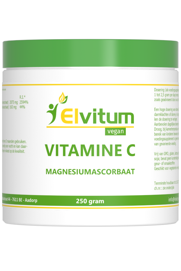 Elvitum Vitamine C poeder magnesiumsorbaat 250.00 Gram