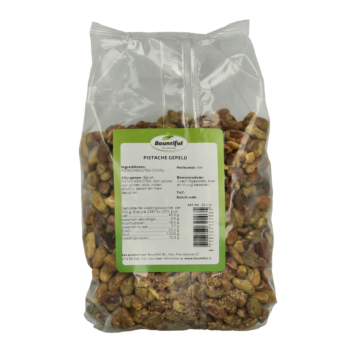 Bountiful Pistache gepeld 500.00 Gram