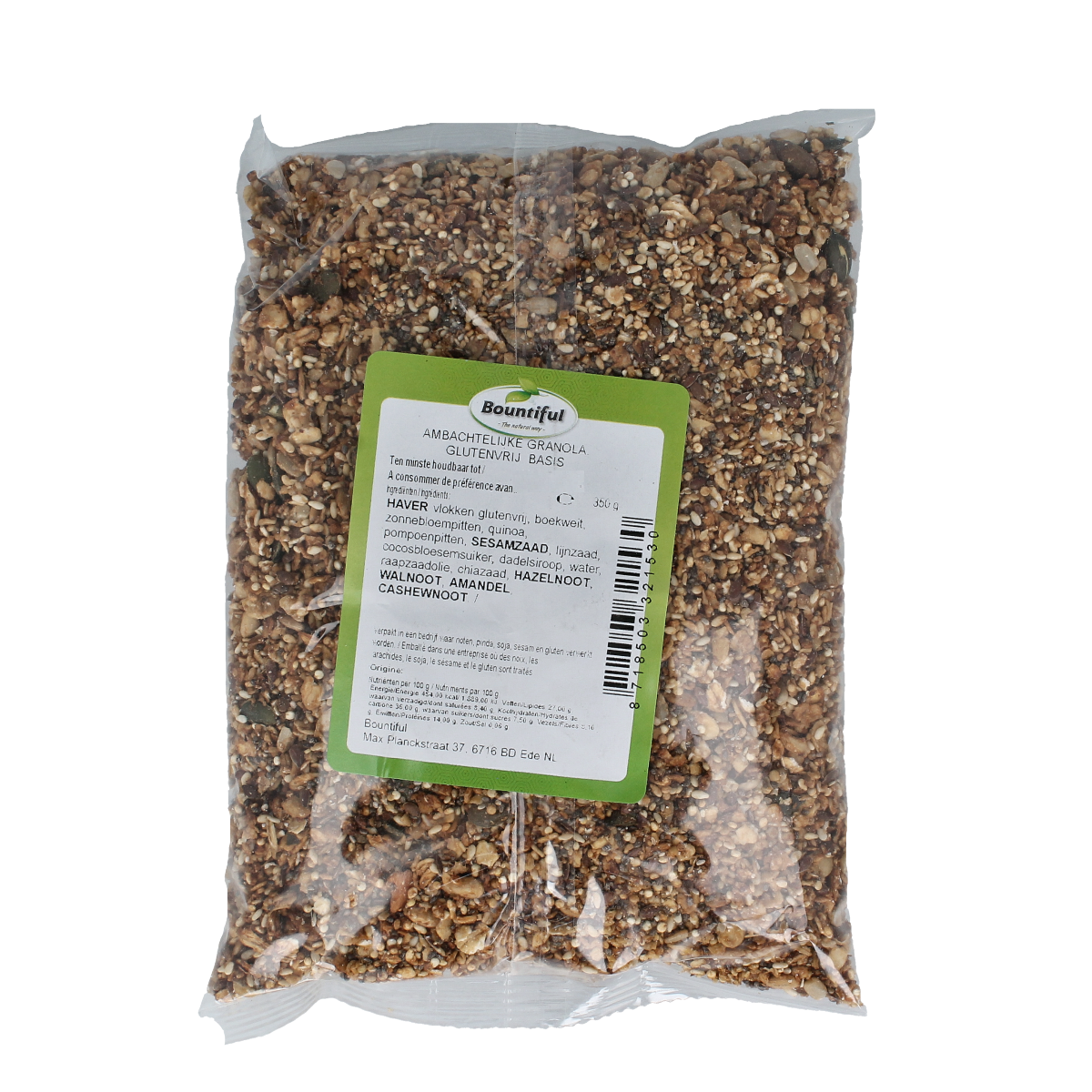Bountiful Ambachtelijke granola glutenvrij 350.00 Gram