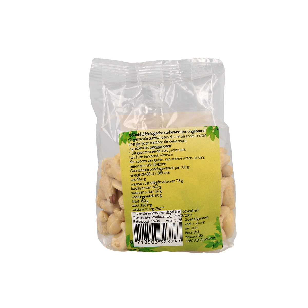 Bountiful Cashewnoten bio 150.00 Gram