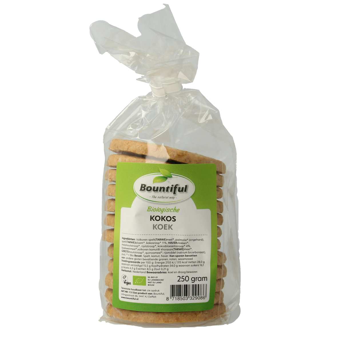 Bountiful Kokos koek bio 250.00 Gram