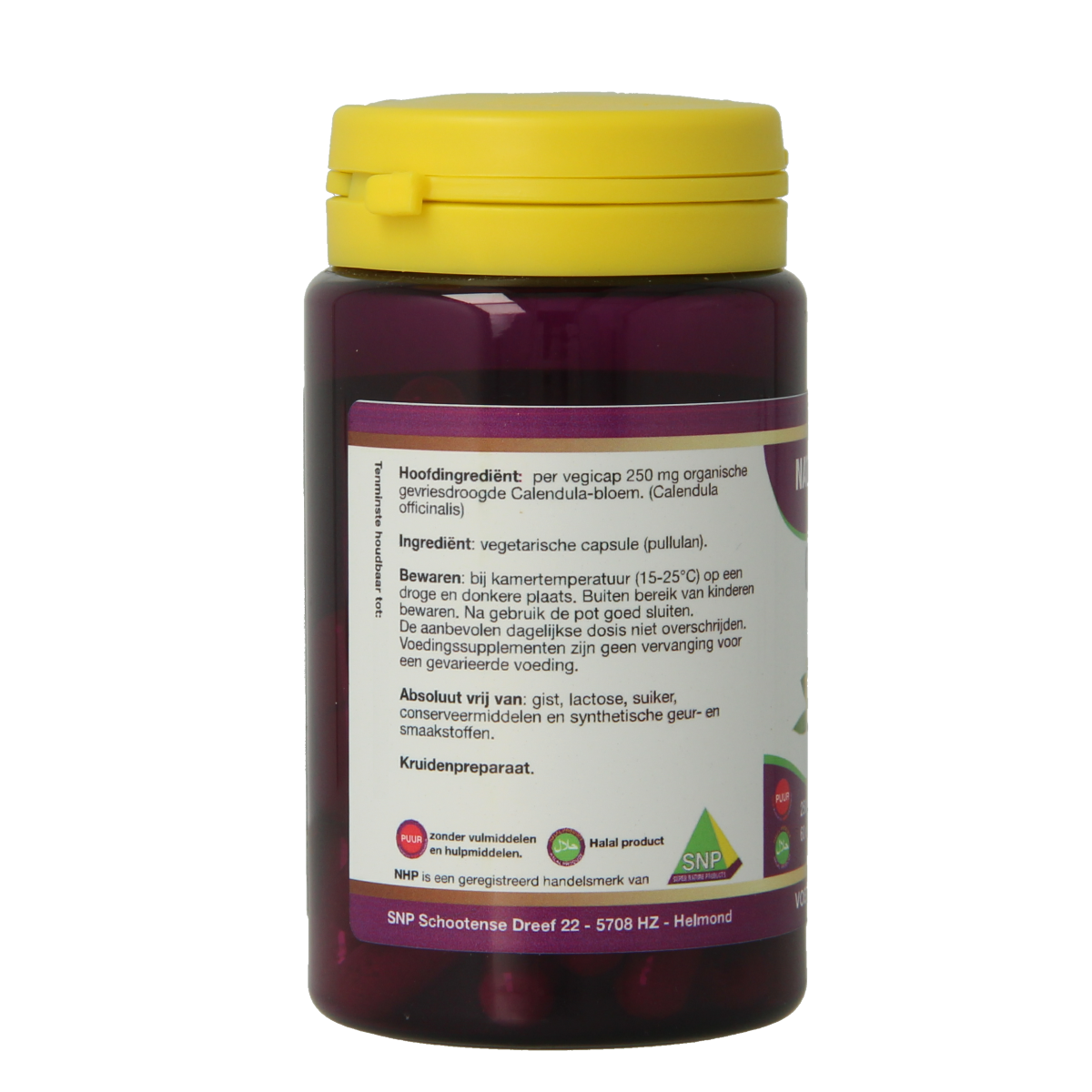 NHP Calendula 250mg puur 60.00 Vegetarische capsules