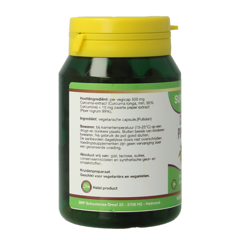 SNP Curcuma & piper nigrum 510mg puur 60 Vegetarische capsules