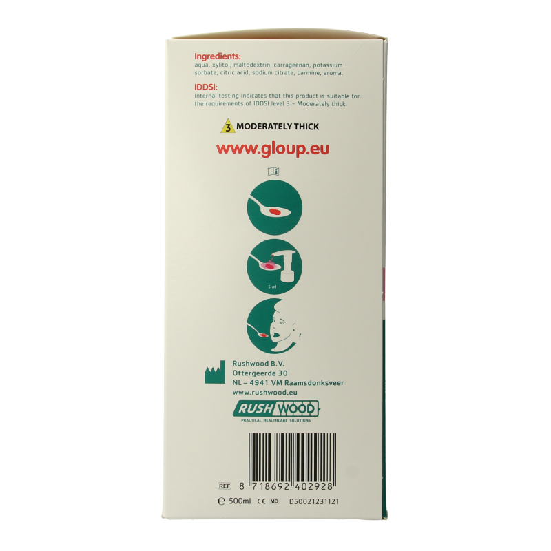 Gloup Zero medicatie inname gel framboos 500 Milliliter