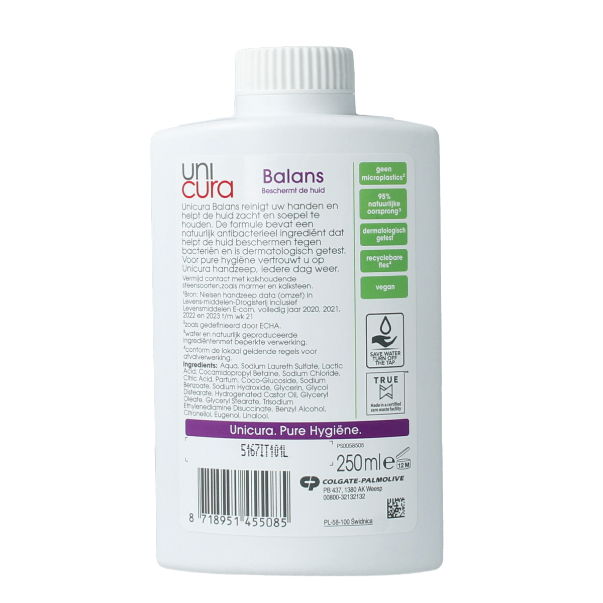 Unicura Handzeep balance navul 250.00 Milliliter