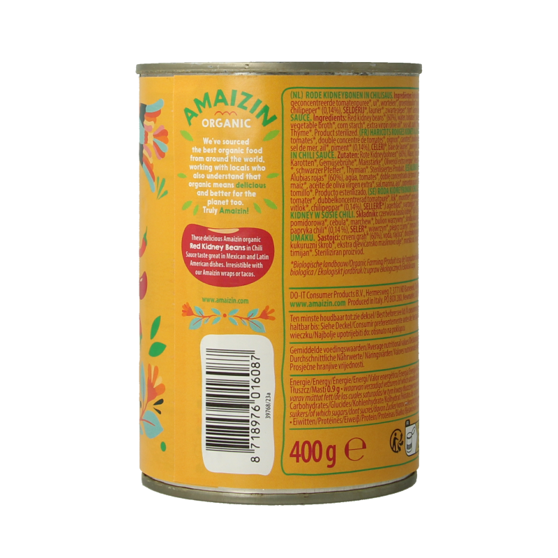 Amaizin Rode kidneybonen in chilisaus bio 400 Gram