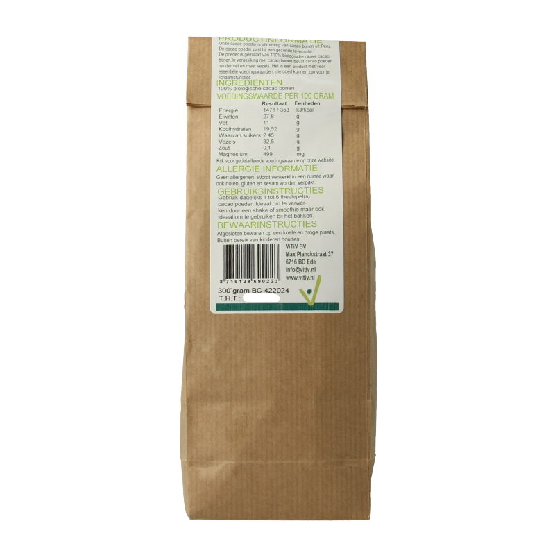 Vitiv Cacao poeder bio 300 Gram