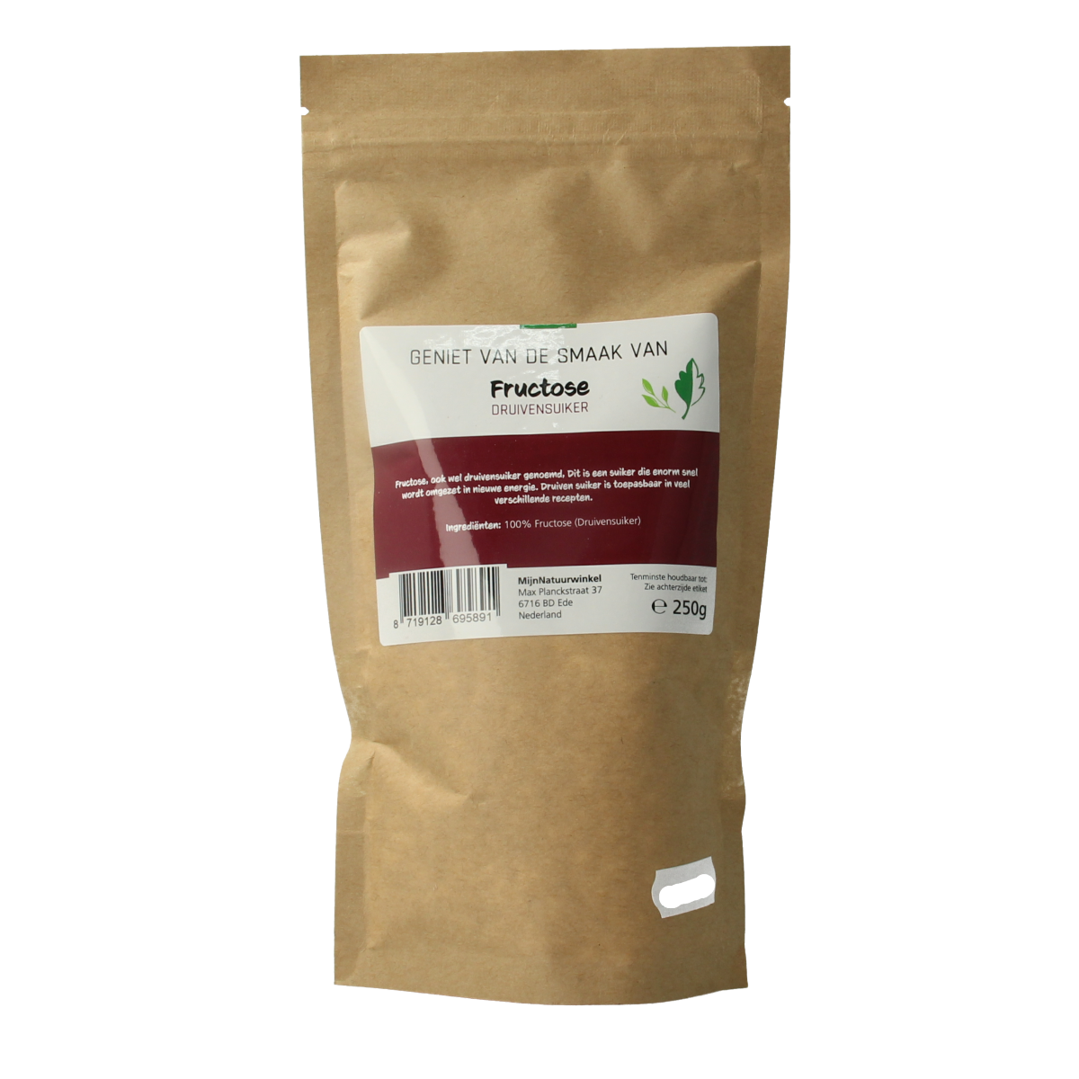 MijnNatuurwinkel Fructose druiven suiker 250.00 Gram