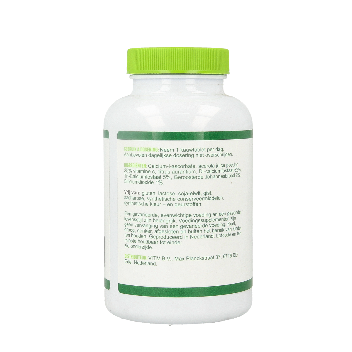 Vitiv Kinder vitamine C zuurvrij 120mg 100.00 Kauwtabletten