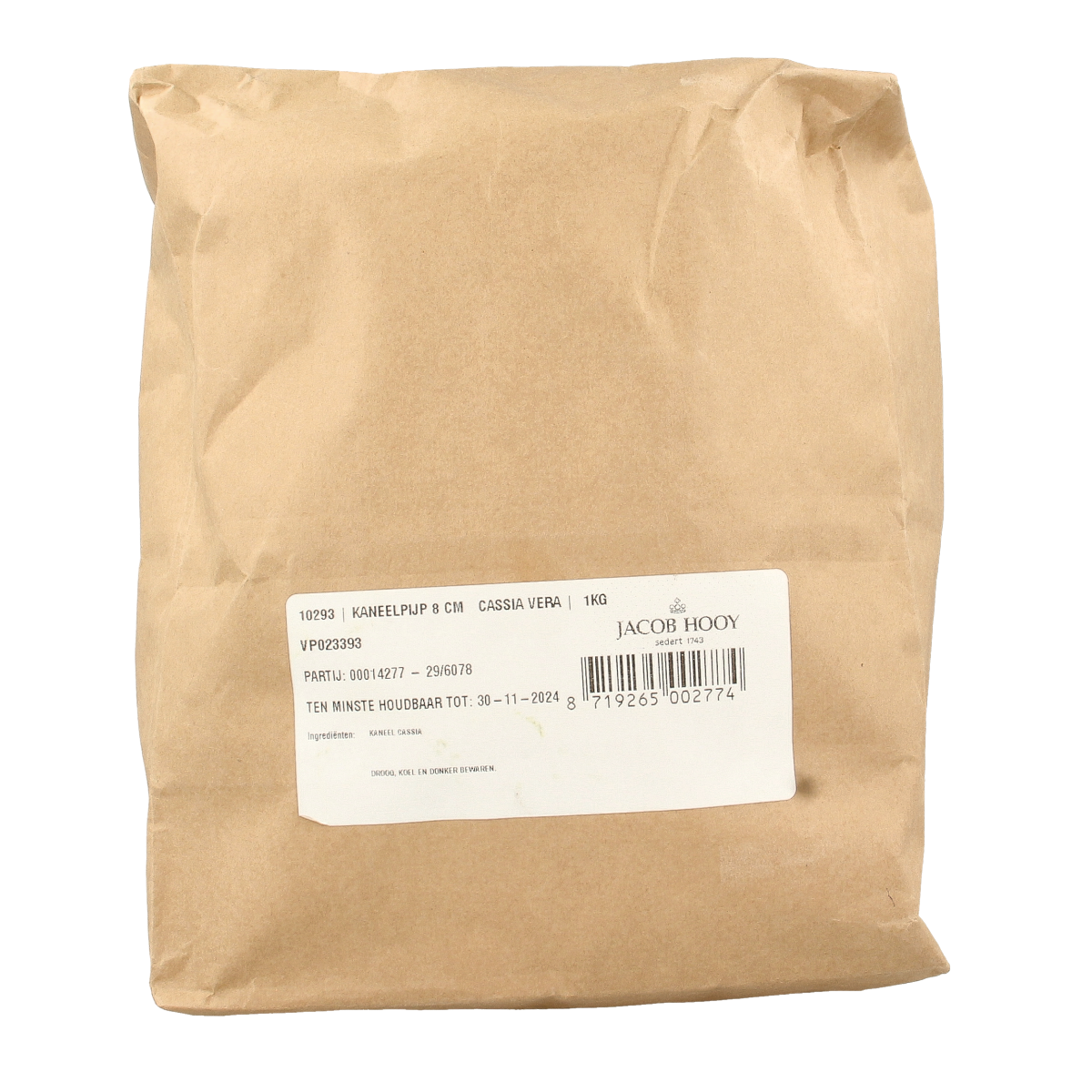Jacob Hooy Kaneel pijpjes 8cm 1.00 Kilogram