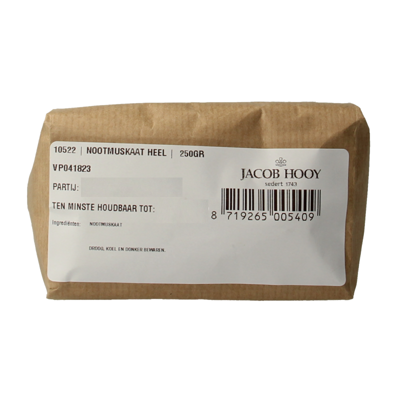 Jacob Hooy Nootmuskaat heel 250.00 Gram