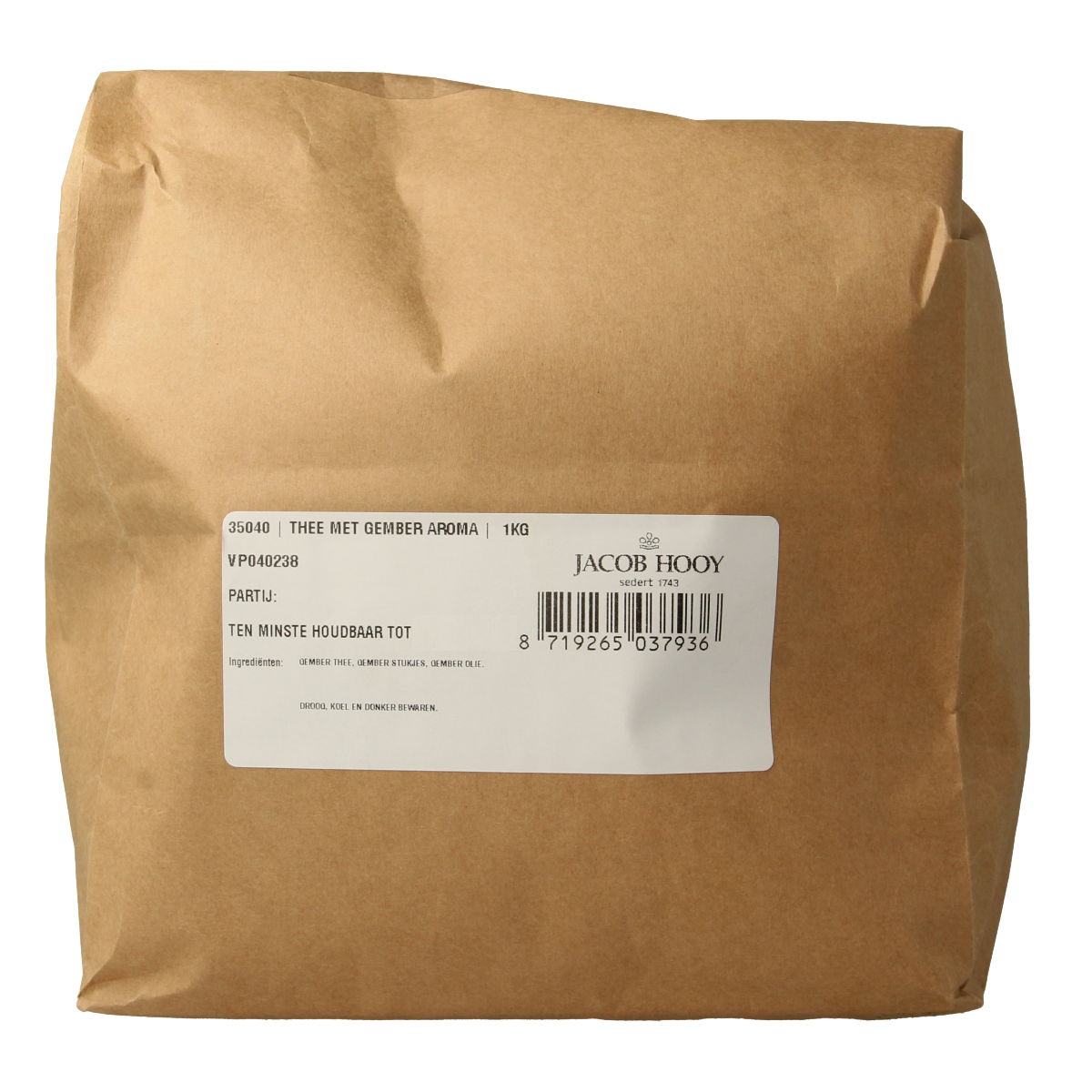 Jacob Hooy Thee met gember aroma 1.00 Kilogram