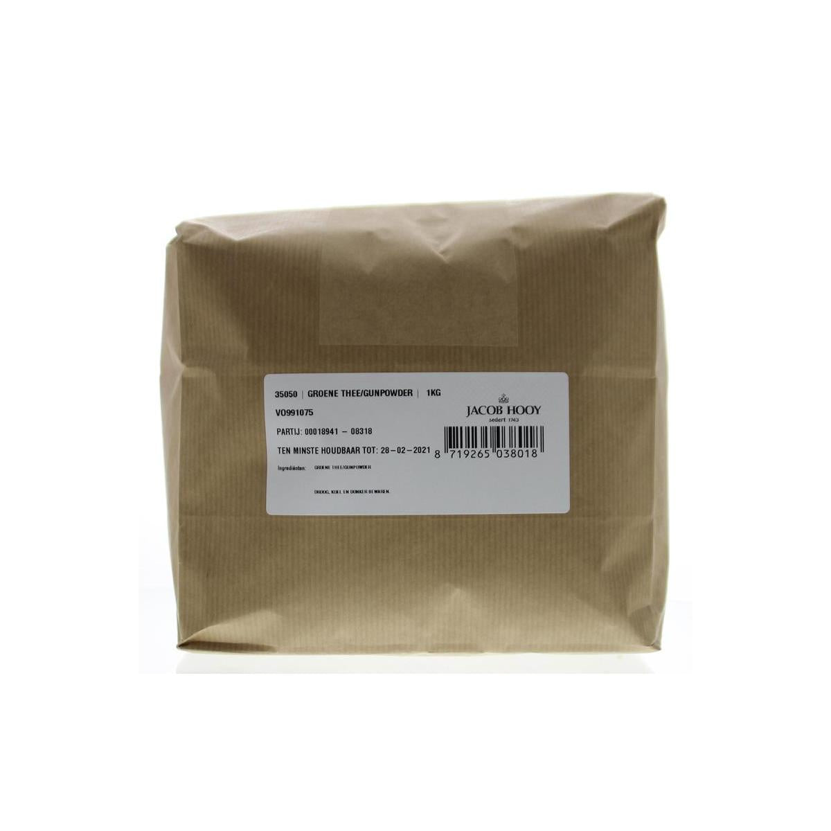 Jacob Hooy Groene thee/gunpowder 1.00 Kilogram