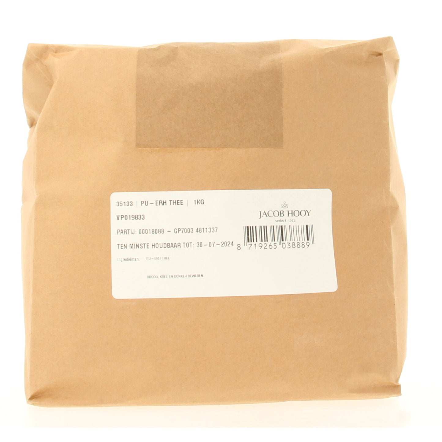 Jacob Hooy Pu erh thee 1.00 Kilogram