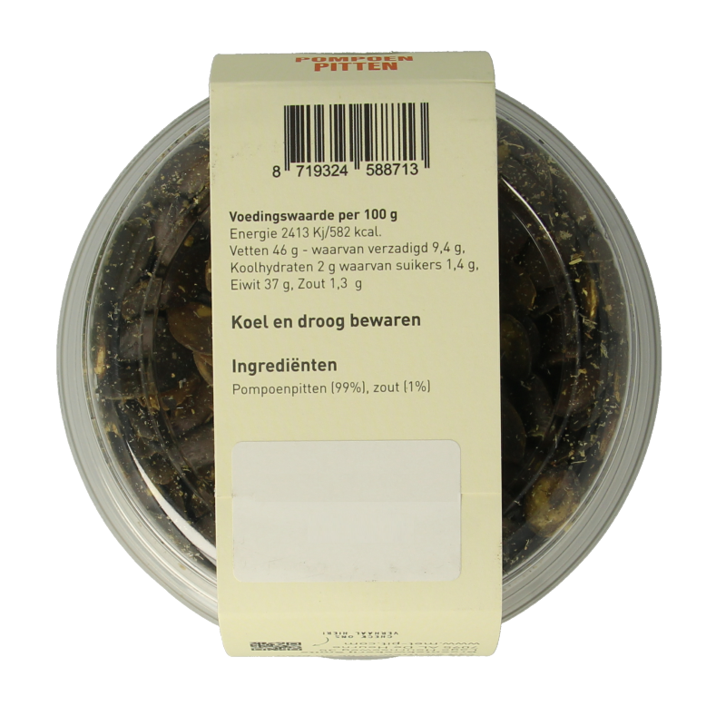 Met PIT Pompoenpitten geroosterd/gezouten 150 Gram