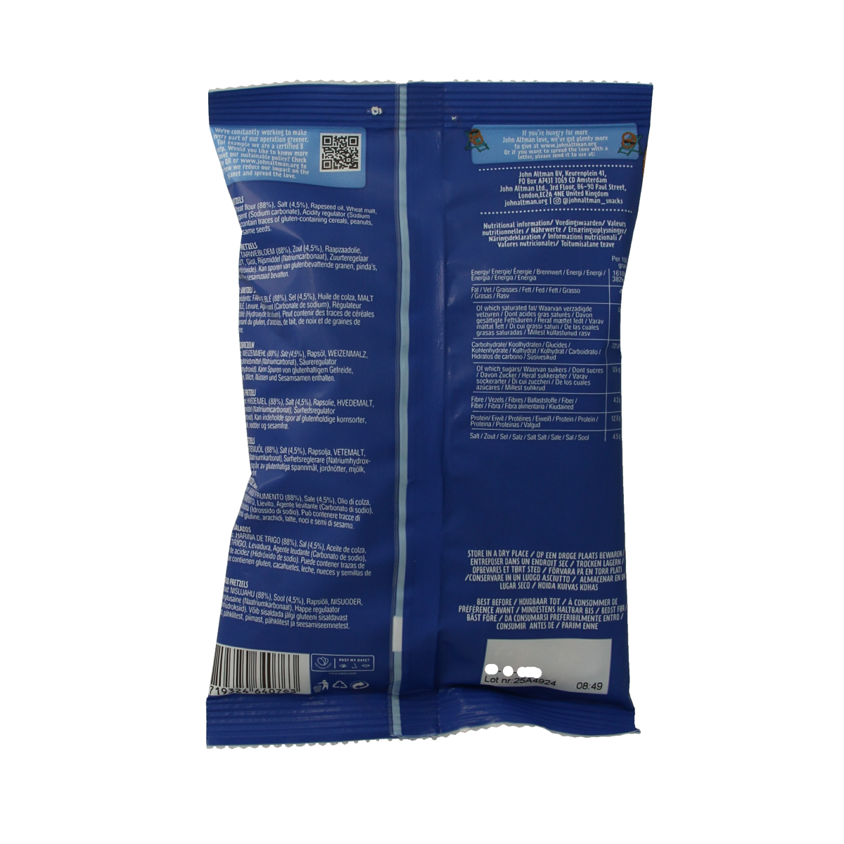 John Altman Baked pretzels sea salt mini 60.00 Gram