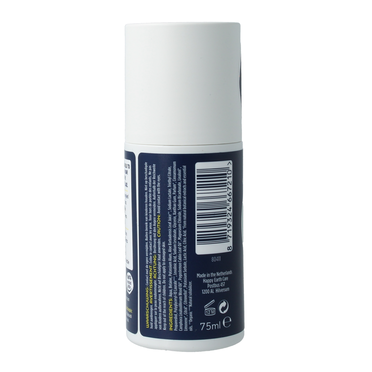 Happy Earth Pure deodorant roll-on men protect 75.00 Milliliter