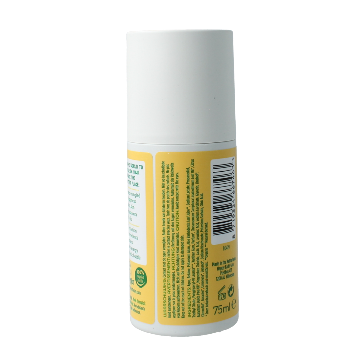 Happy Earth Deodorant roll on jasmine ho wood 75.00 Milliliter